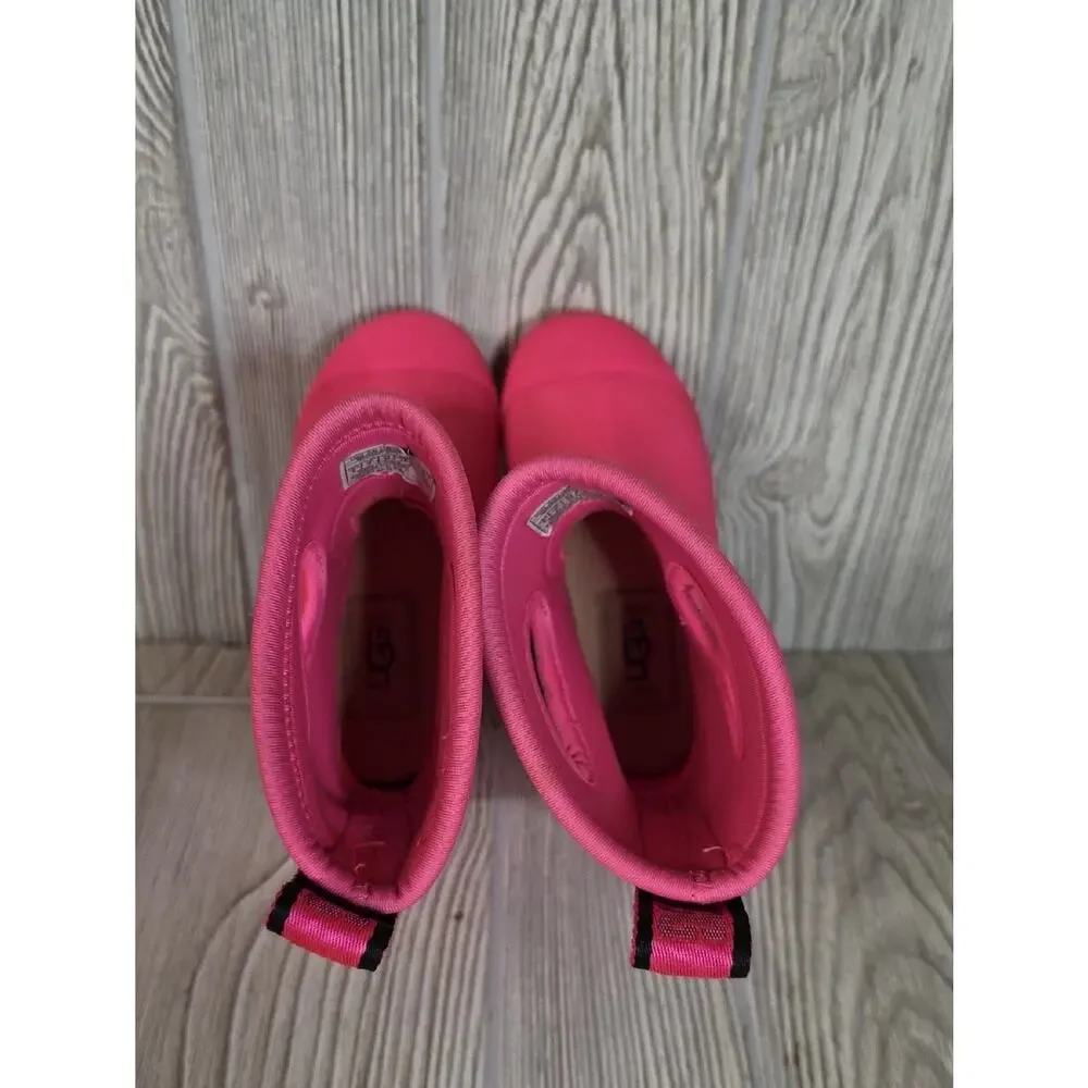 UGG Droplet Mid Waterproof Taffy Pink Rain Boots Kids Toddler Size  8